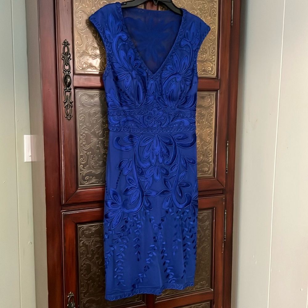 Deep blue cocktail dress by Sue Wong, Size 4